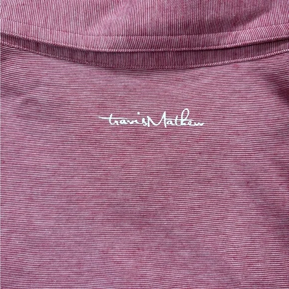 Travis Mathew red striped Polo Shirt - Picture 4 of 5